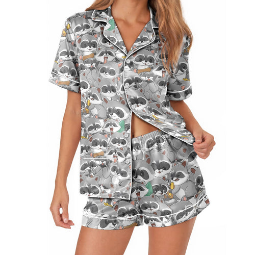 Raccoon satin pajamas for women - S
