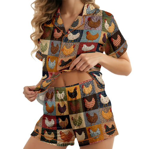 Chicken satin pajama set view 2