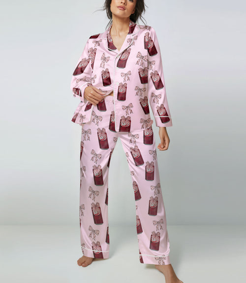 Cherry Soda Pop satin pajama set view 2