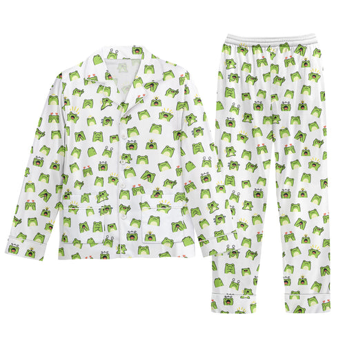 Frog Women's Thick Pajama Set – Long Sleeve, Cozy