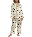 Chicken women's satin pajama set