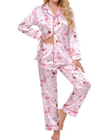 Flamingo satin pajamas for women