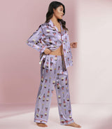 Wine/ Beer long satin pajamas for women