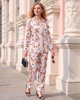 Reindeer satin pajamas for women