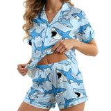 Shark short satin pajamas for women