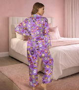 Taco Fast-Food-Inspired long satin pajamas for women
