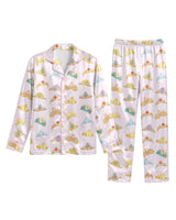 Graphic Pop Culture-Inspired long satin pajamas for women