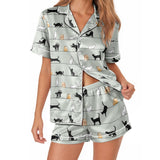 Cat satin pajamas for women - S