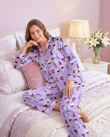 Wine/ Beer long satin pajamas for women