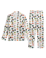 Sushi Foodie long satin pajamas for women