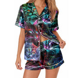 Cat satin pajamas for women - S