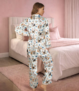 Corgi long satin pajamas for women