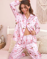Flamingo satin pajamas for women - XL