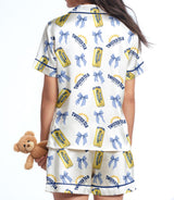 Hard Tea-Inspired short satin pajamas for women