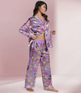 Taco Fast-Food-Inspired long satin pajamas for women