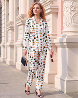 Sushi Foodie long satin pajamas for women
