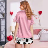 Cow satin pajamas for women - XL