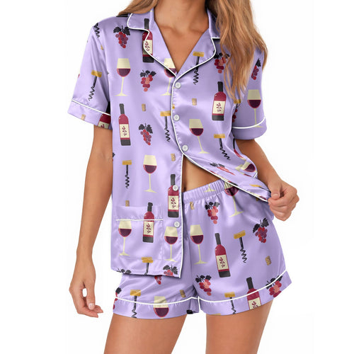 Wine & Beer satin pajamas for women - S