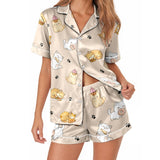Cat satin pajamas for women - S