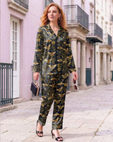 Bee long satin pajamas for women