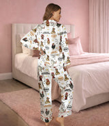 Chicken long satin pajamas for women