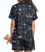 Romantic Fae Fantasy short satin pajamas for women