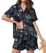 Romantic Fae Fantasy short satin pajamas for women