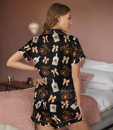 Handmade Vodka-Inspired short satin pajamas for women