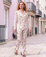 Graphic Pop Culture-Inspired long satin pajamas for women