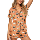 Sushi short satin pajamas for women