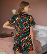 Fox short satin pajamas for women