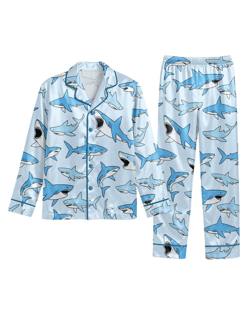 Shark long satin pajamas for women
