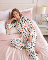 Sushi Foodie long satin pajamas for women