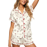 Wine/ Beer short satin pajamas for women