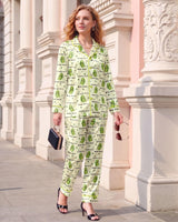 Funny Pickle long satin pajamas for women