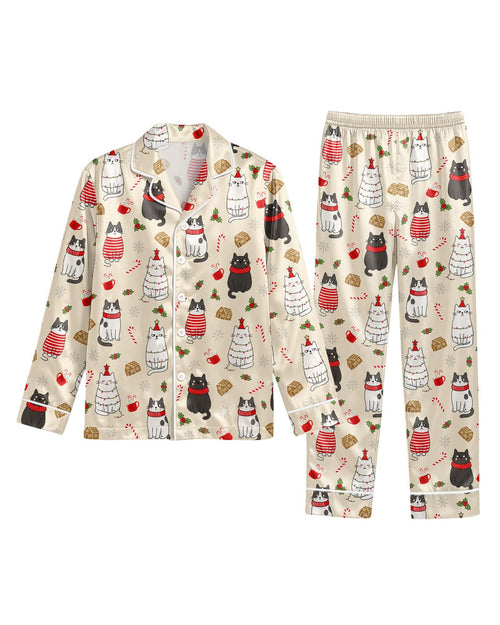 Cat satin pajamas for women - S