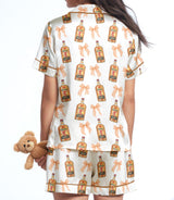 Cinnamon Whiskey-Inspired short satin pajamas for women