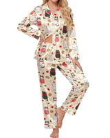 Cat satin pajamas for women