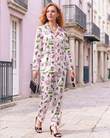 Pickle long satin pajamas for women