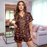Spiced Rum-Inspired short satin pajamas for women