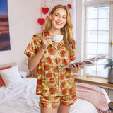 Pizza satin pajamas for women