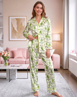 Funny Pickle long satin pajamas for women