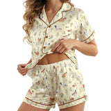Farmer short satin pajamas for women