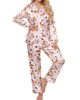 Reindeer satin pajamas for women