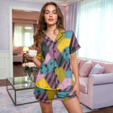 Spooky Christmas Character short satin pajamas for women