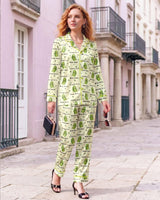 Pickle long satin pajamas for women