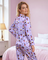 Wine/ Beer long satin pajamas for women