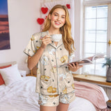 Cat satin pajamas for women