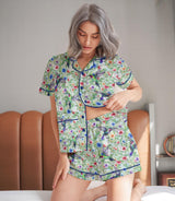 Hummingbird short satin pajamas for women