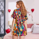 Chicken satin pajamas for women - XL